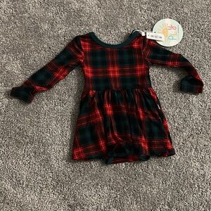 Little Sleepies Red and Black Plaid Kids Dress